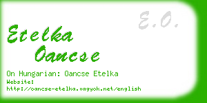 etelka oancse business card